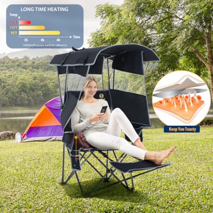 Chair with Canopy, Heated Camp - Outdoor Sports Umbrella ulasan dan harga