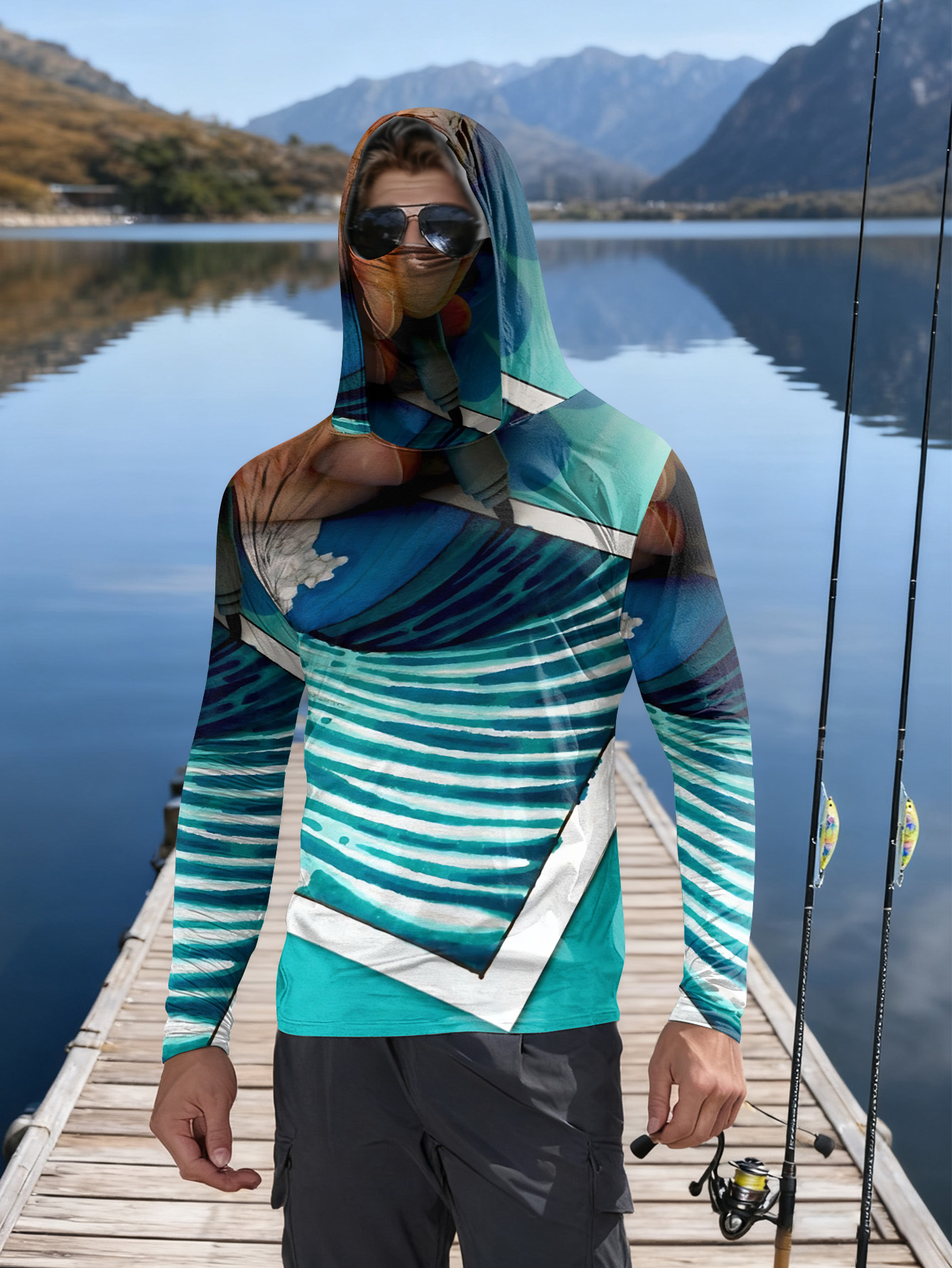 Fishing hooded sweatshirt men' - Outdoor Sport Is ulasan dan harga