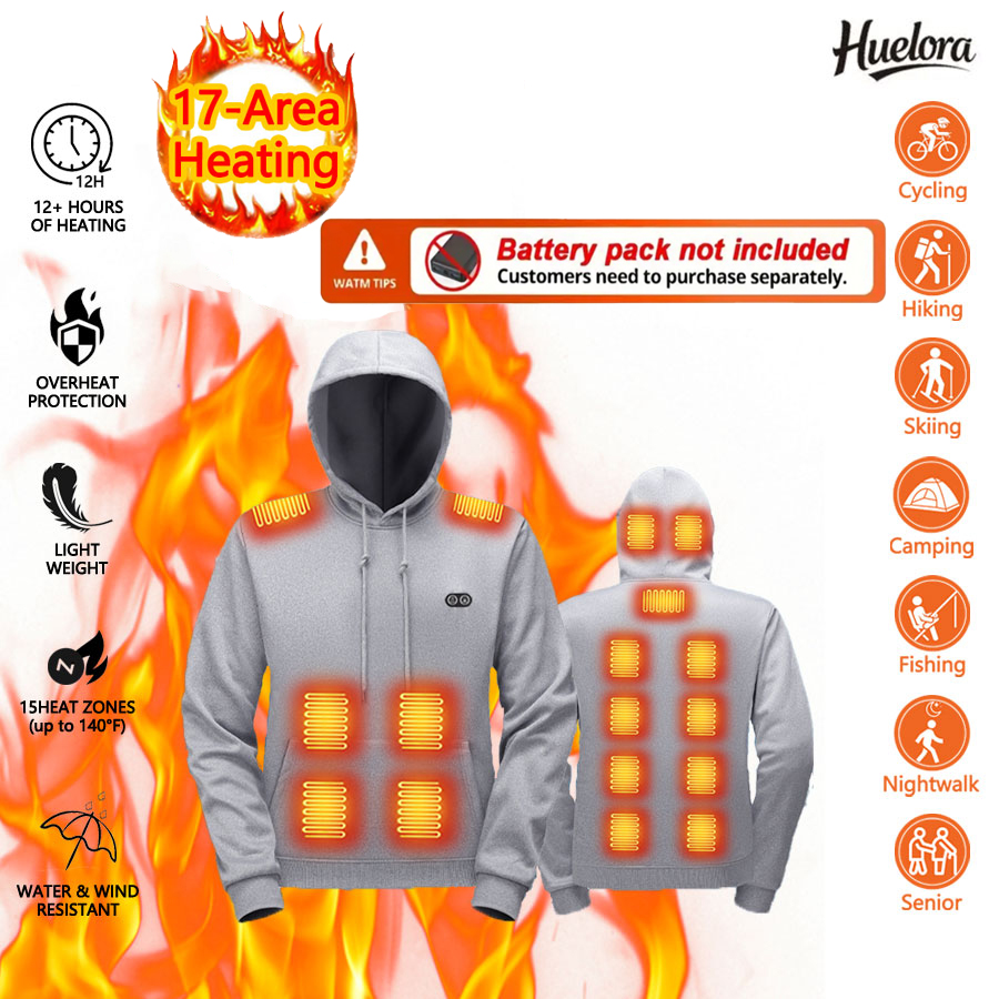17 Zone Heating Hoodie Sweatsh - Outdoor Sport Coat ulasan dan harga